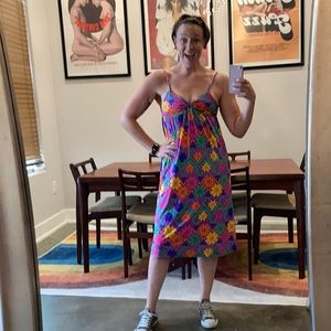 Nieves Lavi purple floral dress, size 2